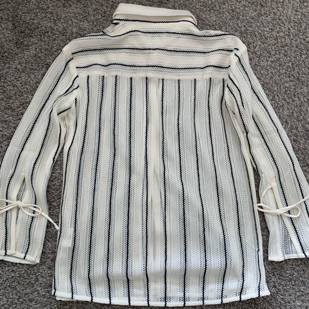 Petite Studio Vitoria Cream Knit Open Weave Shirt - Picture 5 of 8